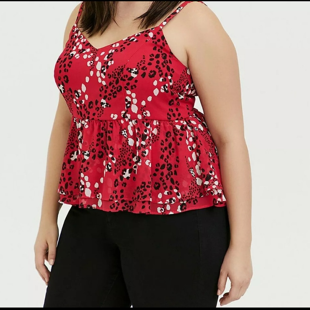 Torrid Leopard Chiffon Peplum Midi Cami